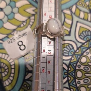 Tourmalinated Quartz White And Black  Women's Ring